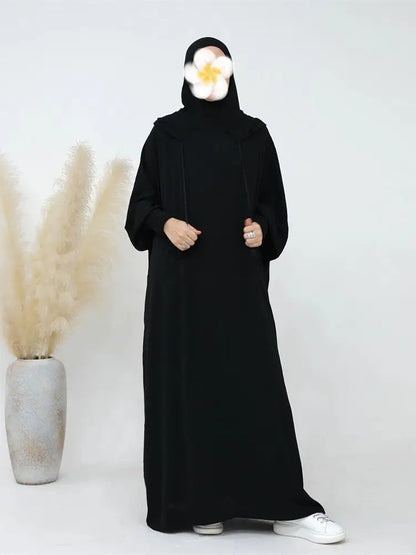 Saviig Ramadan Hoodie Kebaya Khimar Abaya Modest Dress Robe for Muslim Women