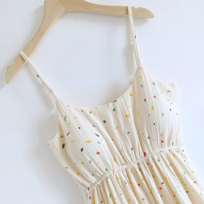 Saviig Cotton Crepe Sleeping Dress with Chest Cushion
