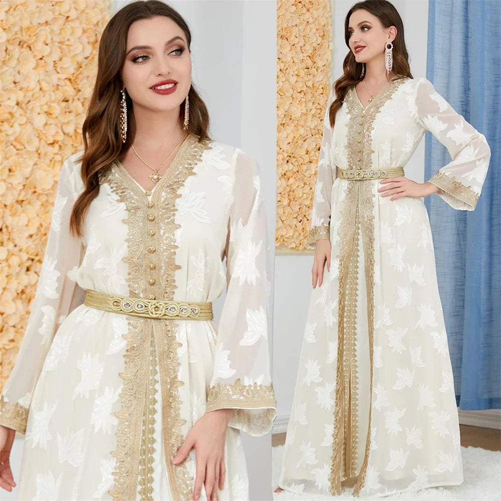 Moroccan Kaftan Dress Set for Women by Saviig: Elegant Islamic Attire for Eid & Parties