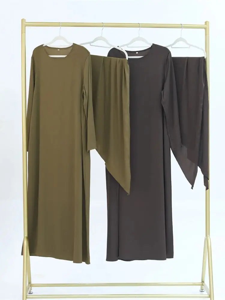 Saviig Ramadan Eid Abaya Set with Hijab & Kimono for Muslim Women
