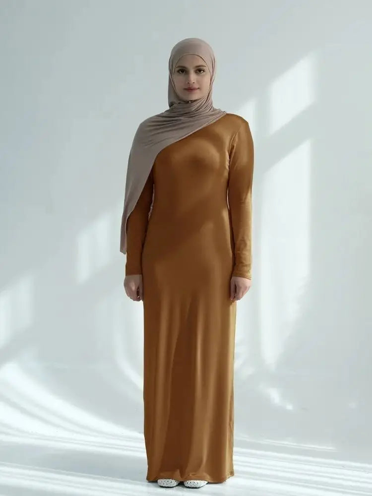 Saviig ModaL Cotton Inner Dress Abaya Damen Dubai Muslim Long Modest Hijab Robe