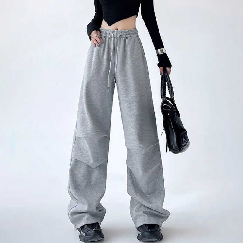 Saviig Wide Leg Drawstring Sweatpants Women's Casual Baggy Joggers