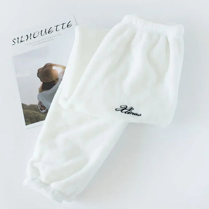 Saviig Flannel Fleece Winter Couple Pants - Warm Home Pajama Bottoms