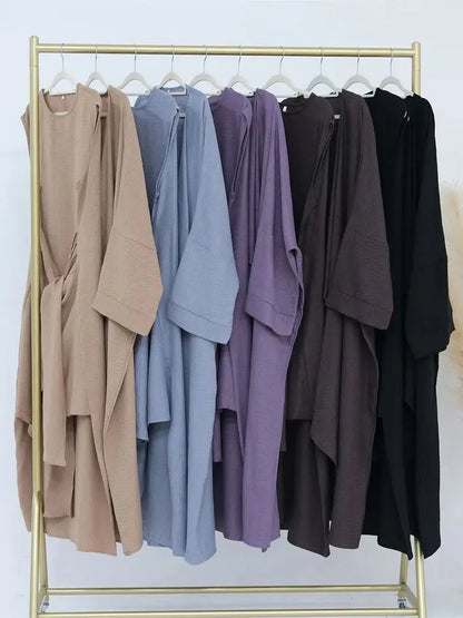 Saviig Dubai Kimono Abaya Set for Women - Elegant Muslim Modest Dress