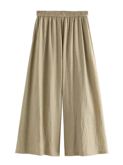 Saviig Women's High Waist Black Pants Loose Fit Full Length Trousers