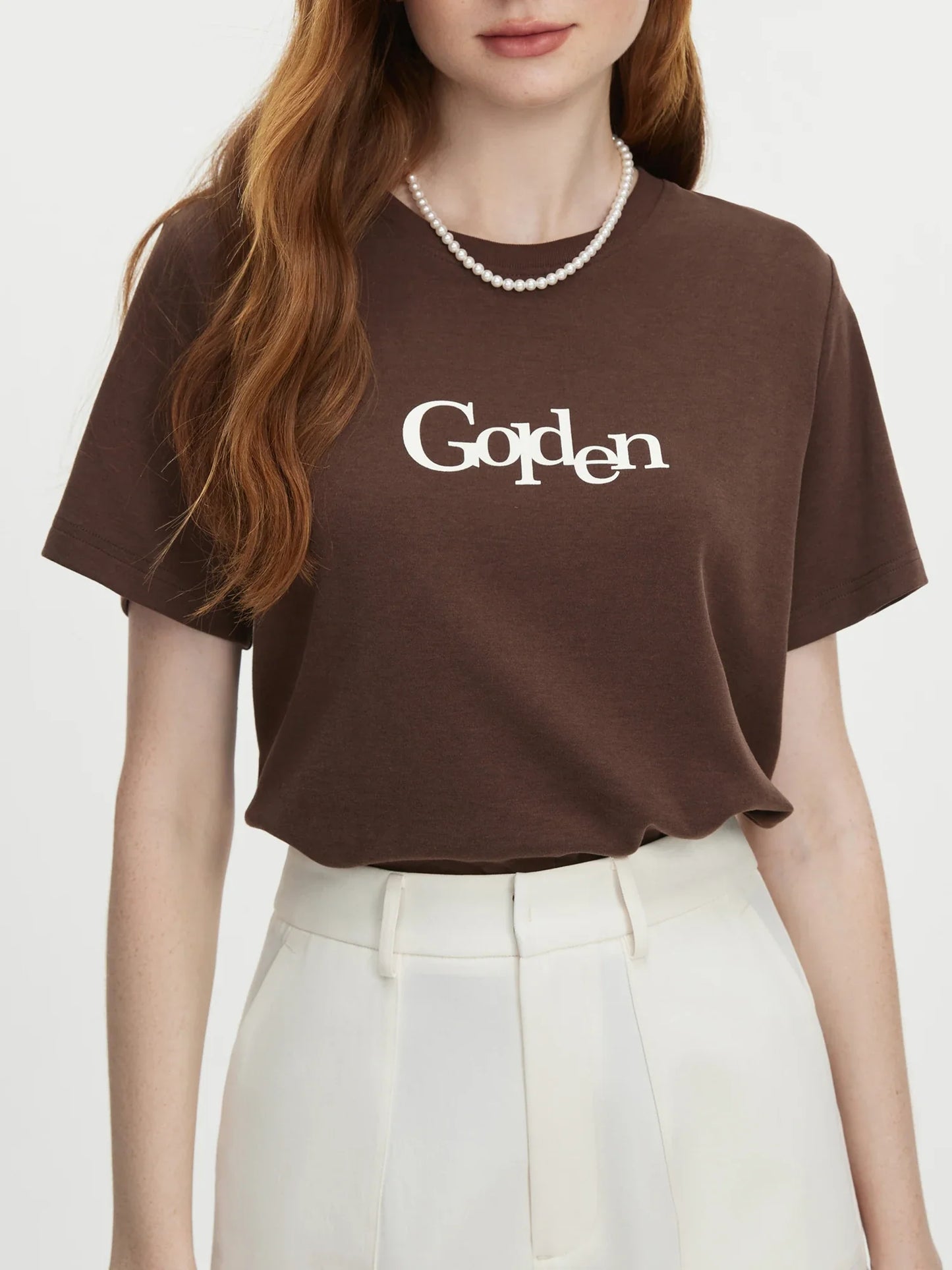 Saviig Printed Office Lady Shoulder T-shirt: 2024 Autumn Collection