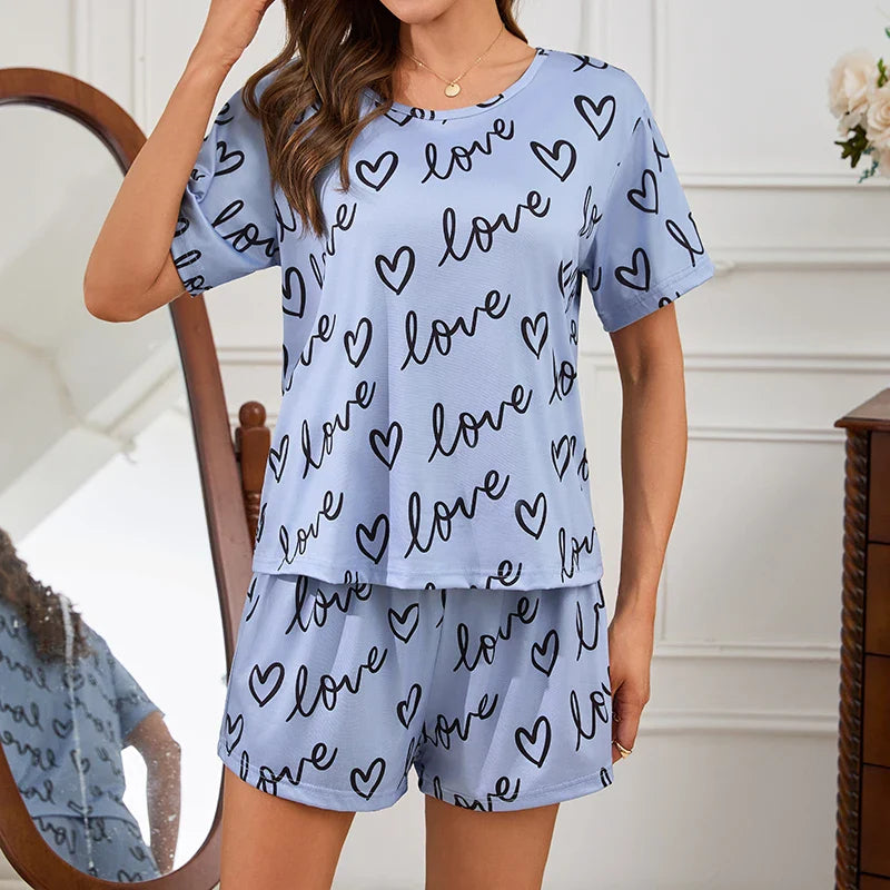 Saviig Summer Pajama Set: Women's 2-Piece Shorts Loungewear
