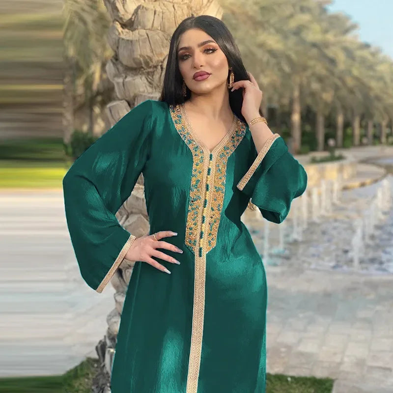 Saviig Ramadan Abaya Muslim Dress Dubai Kaftan Gown Islamic Clothing