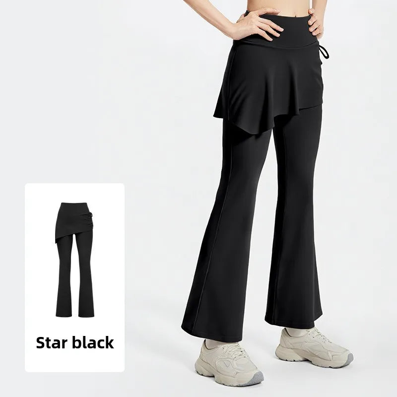 Saviig High-Waist Flared Culottes for Women with Hip Lift and Yoga Features