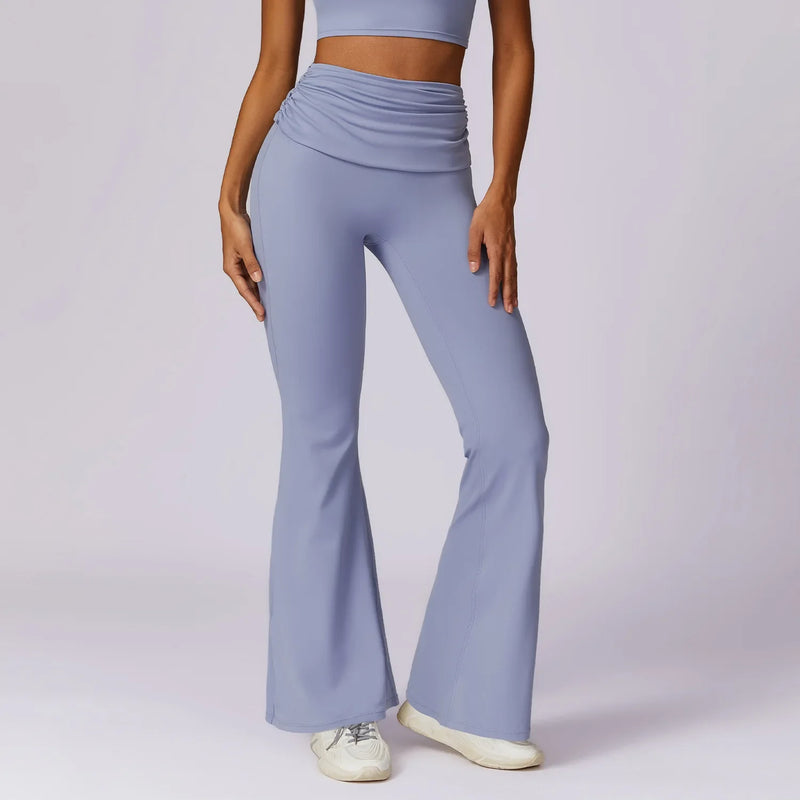 Saviig Wide Leg High Waist Yoga Pants - Hip Lifting Bell-bottoms