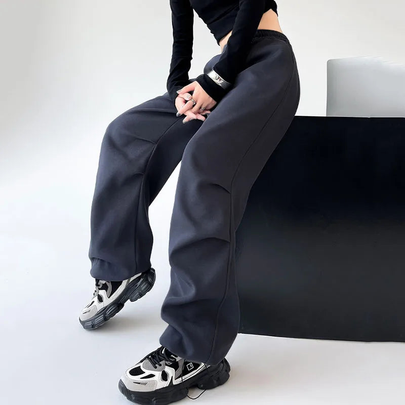 Saviig Wide Leg Drawstring Sweatpants Women's Casual Baggy Joggers