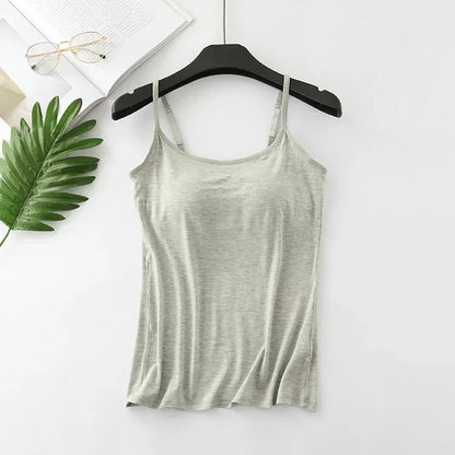 Saviig Seamless Padded Camisole Tank Top - Plus Size Slim Fit