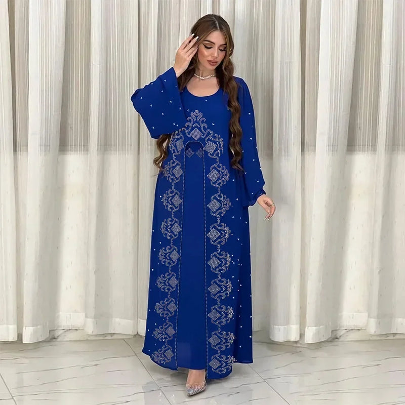 Saviig Morocco Diamonds Abayas for Women Muslim Evening Dress