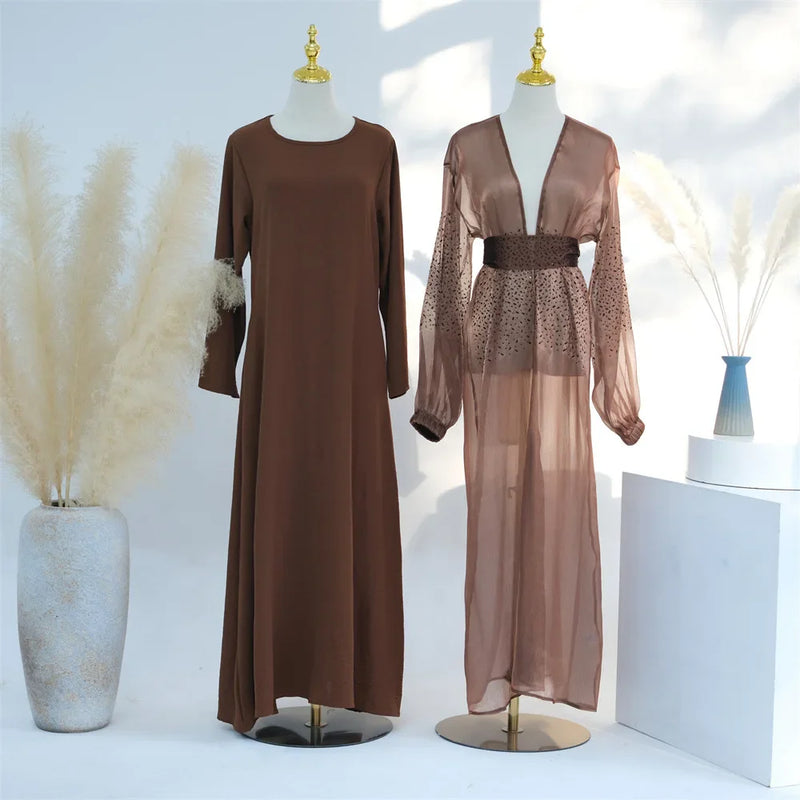 Saviig Ramadan Kaftan Abaya 2 Piece Set for Women