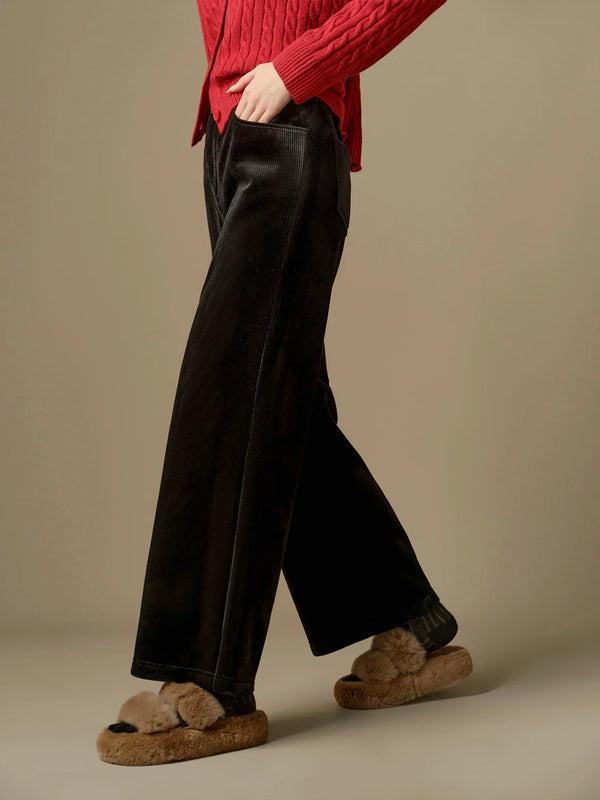 Saviig Velvet Wide Leg Pants for Women - 2024 Winter Collection
