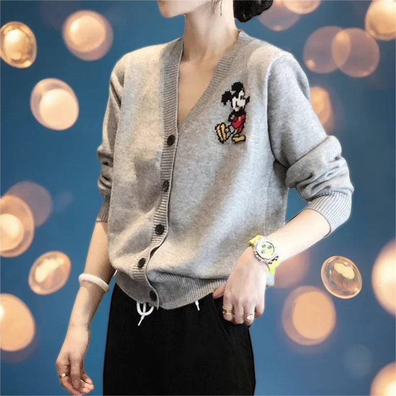 Saviig Mickey Print Turtleneck Sweater for Women