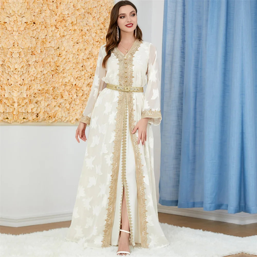 Moroccan Kaftan Dress Set for Women by Saviig: Elegant Islamic Attire for Eid & Parties