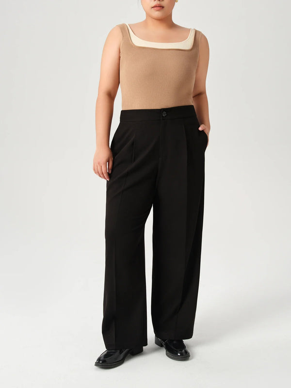 Saviig Women's 2024 Autumn Black Casual Pants