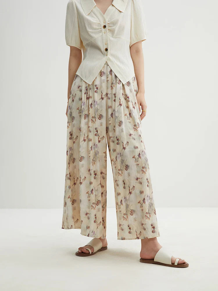 Saviig Loose Wide-leg Nine-point Casual Pants for Women