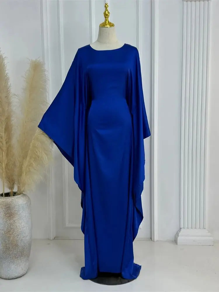 Saviig Shiny Batwing Satin Abaya Dubai Luxury 2024 - Maxi Kaftan Dress Muslim Islamic Caftan