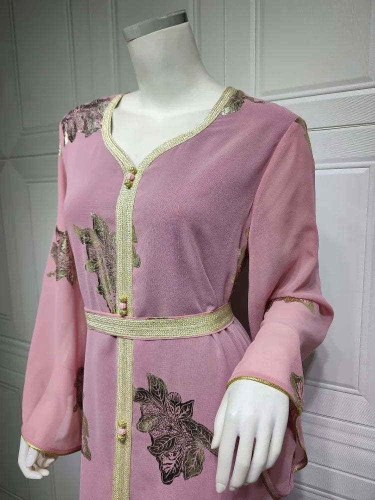 Saviig Ramadan Chiffon Abaya for Women - Muslim Long Dress 2022