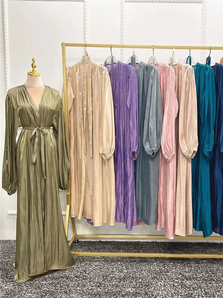 Saviig Kimono Style Kaftan Abaya for Women - Islamic Long Robe Dress