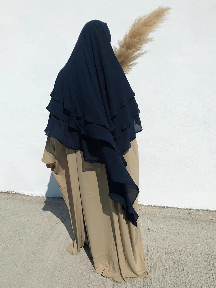 Saviig Ramadan Eid Long Khimar Headscarf Muslim Women's Hijab Jubha Garment