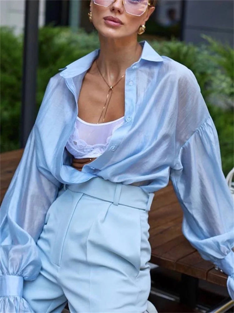 Saviig Women's Sheer Long Sleeve Cardigan Coat - Casual and Elegant Summer Blouse