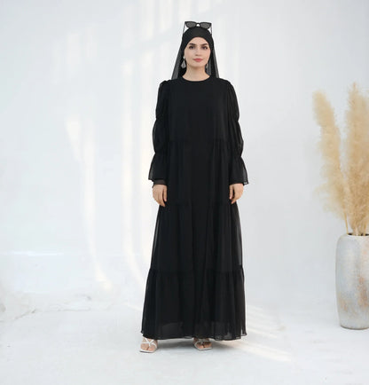 Saviig Chiffon Abaya Set for Modest Islamic Evening Parties