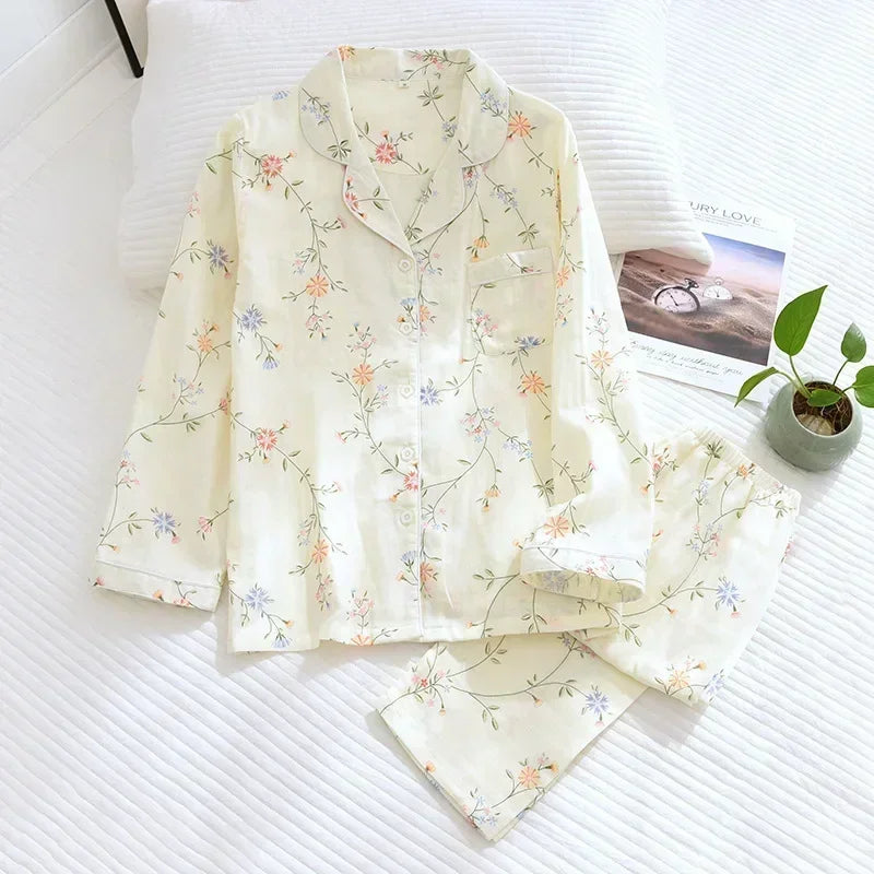 Saviig Maple Leaf Pajama Set - 100% Cotton Sleepwear