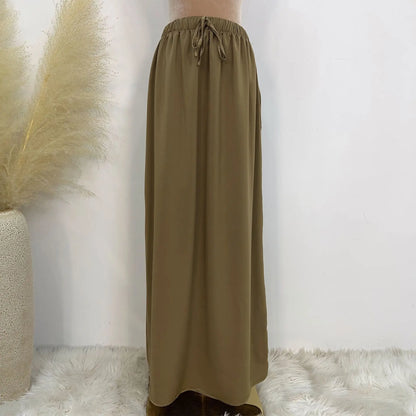 Saviig Satin Jilbab Set, Smocked Abaya, Khimar, Side Pocket Skirt