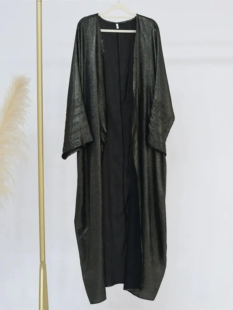 Saviig Shiny Satin Kimono Abaya Dubai Luxury 2024 - Muslim Women's Caftan