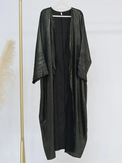 Saviig Shiny Satin Kimono Abaya Dubai Luxury 2024 - Muslim Women's Caftan