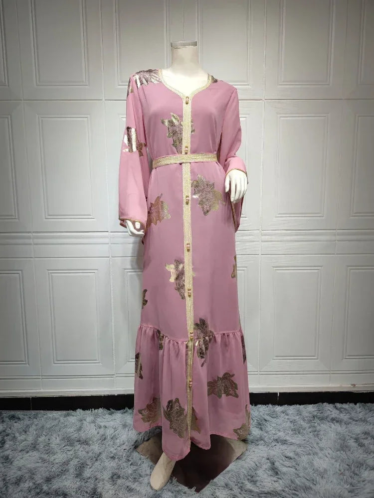 Saviig Ramadan Chiffon Abaya for Women - Muslim Long Dress 2022
