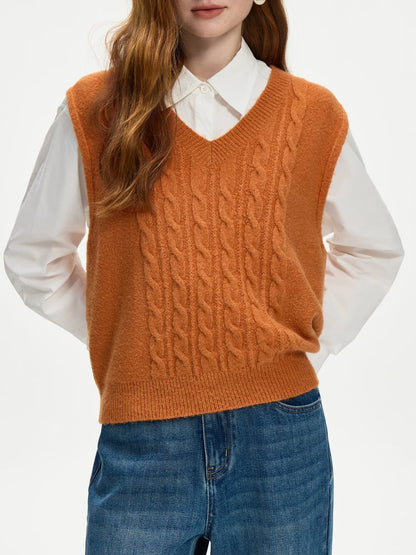 Saviig Autumn Winter Knitted Vest - 2024 New Design V-neck Sleeveless Casual Vest