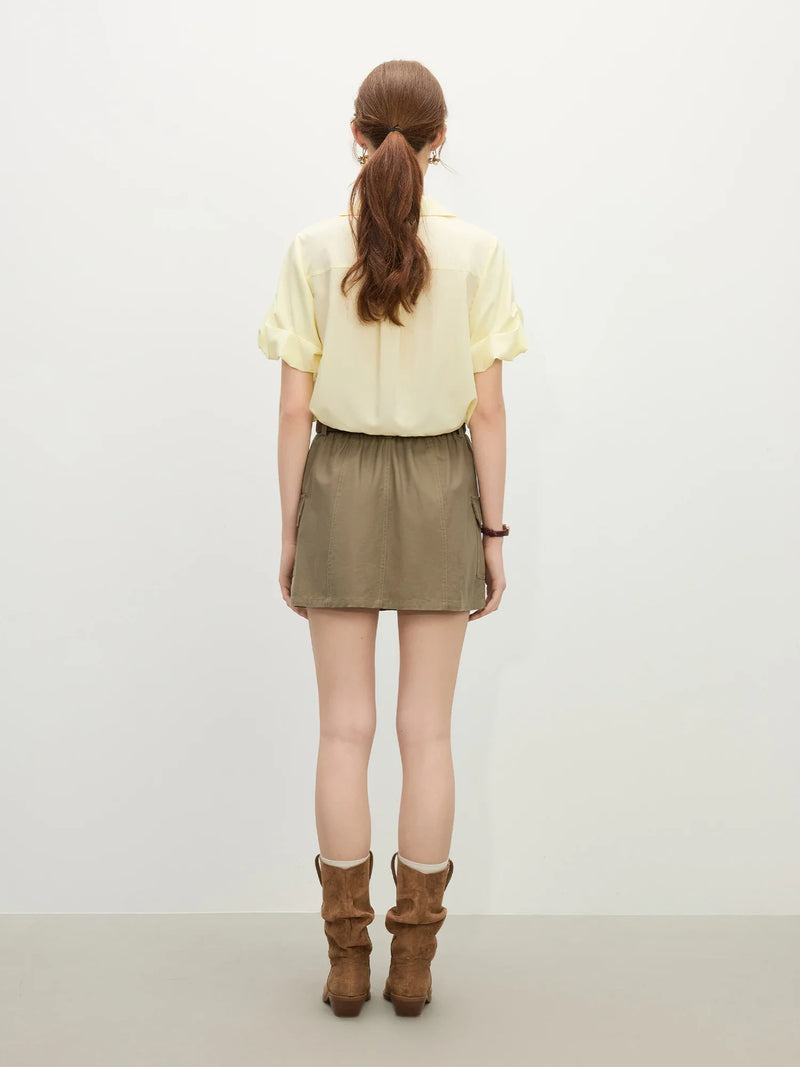 Saviig Textured V-Neck Shirt - Summer Office-Ready Elegance