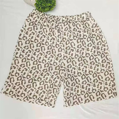 Saviig Leopard Print Couple Shorts: Soft Cotton Crepe, Large Size, Cute Home Pants
