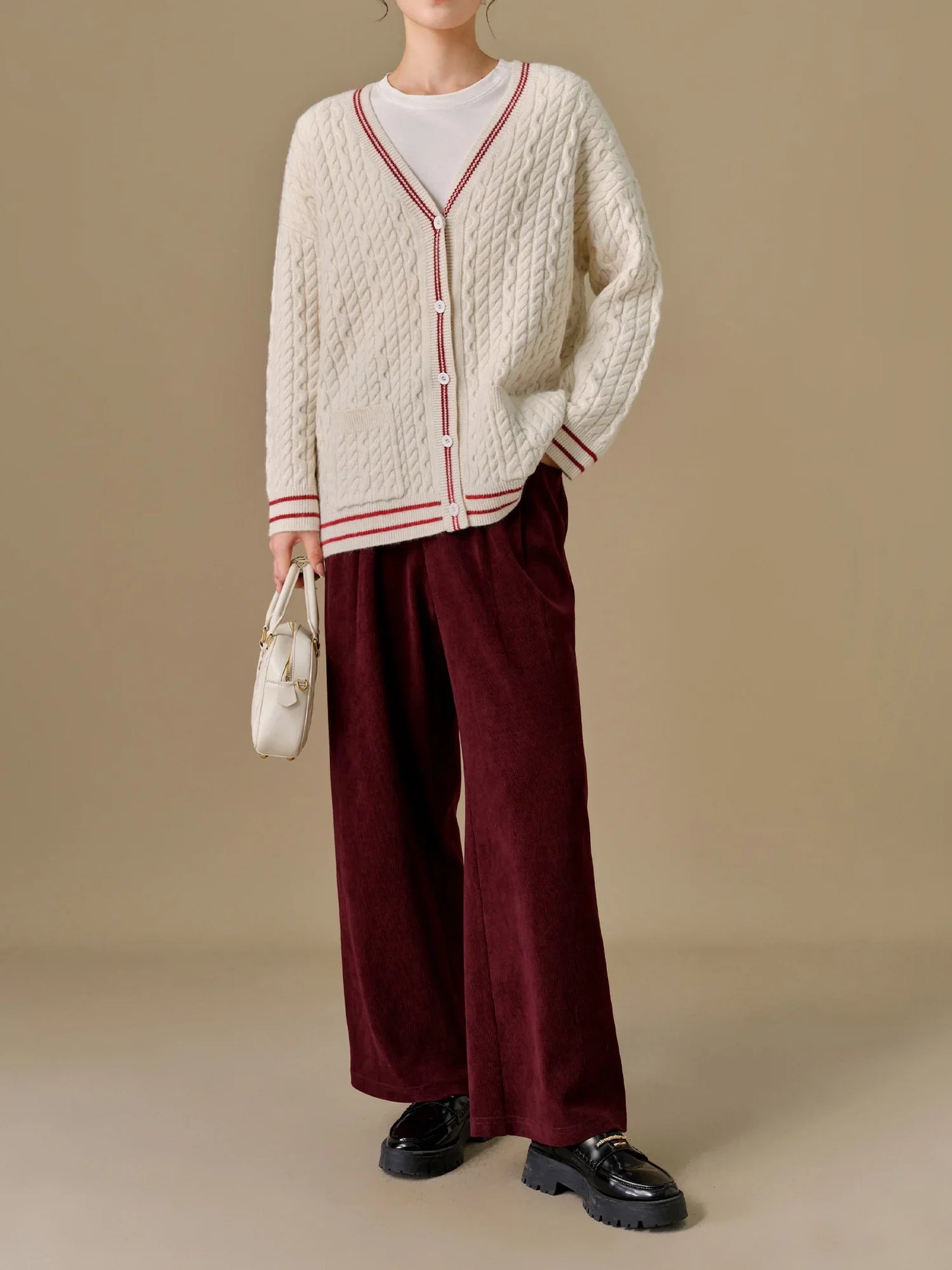Saviig Corduroy Winter Trouser - Women's High Waist Straight Pants