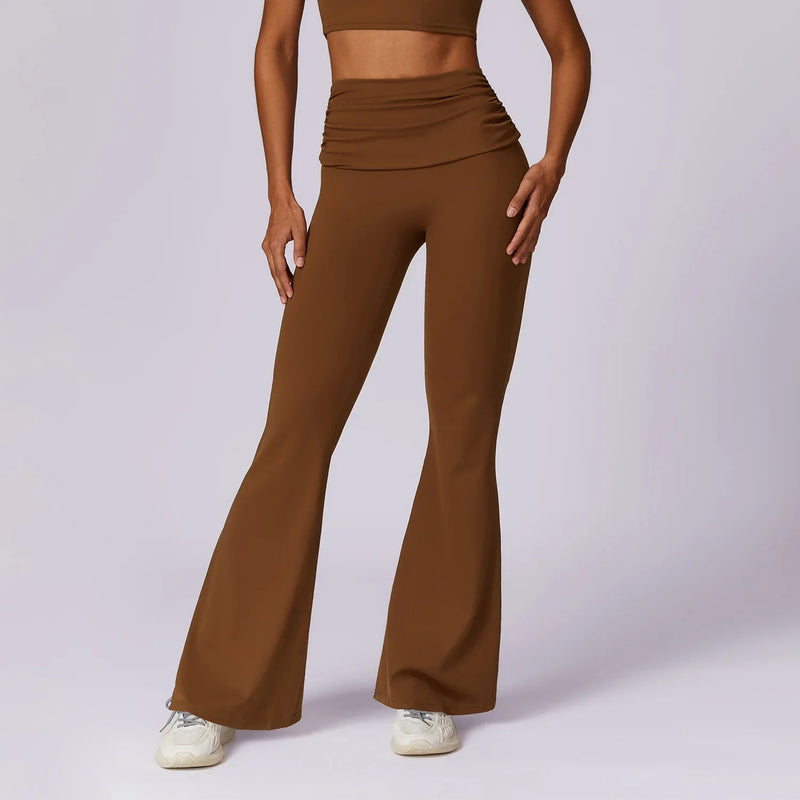 Saviig Wide Leg High Waist Yoga Pants - Hip Lifting Bell-bottoms