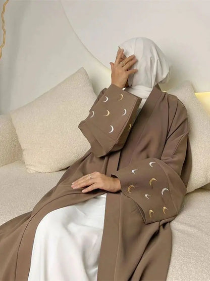 Saviig Moon Embroidered Kimono Abaya - Ramadan 2025 Collection