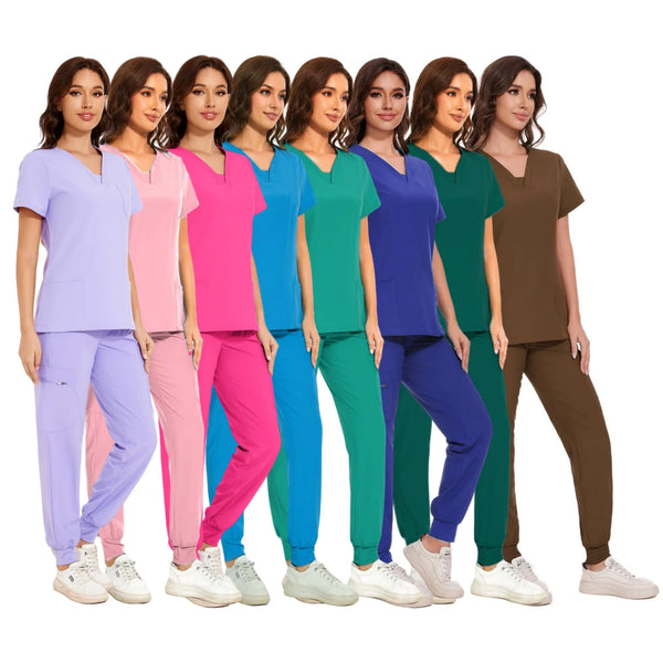 Saviig Oversize Medic Care Scrub Set - Stretch Fabric, Anti-Wrinkle Nursing Uniform