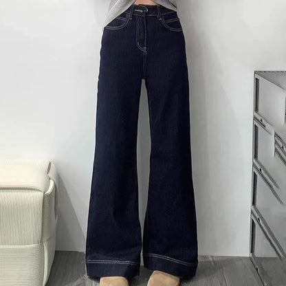 Saviig Haruku High Waist Flared Denim Pants - Women's Wide Leg Jeans