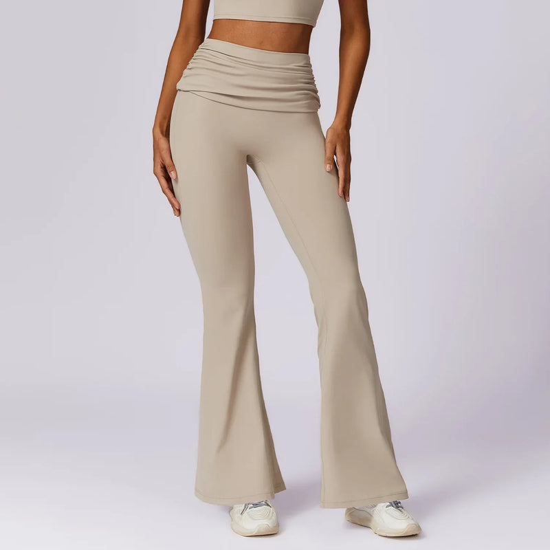 Saviig Wide Leg High Waist Yoga Pants - Hip Lifting Bell-bottoms