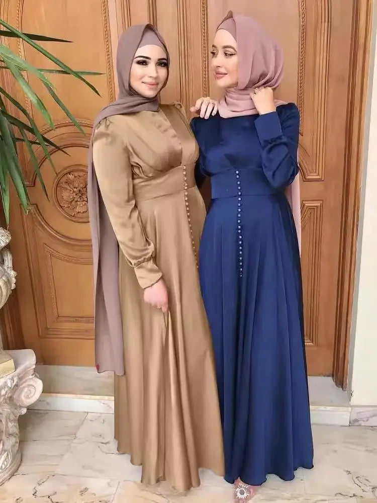 Saviig Ramadan Eid Satin Abaya for Modest Muslim Women