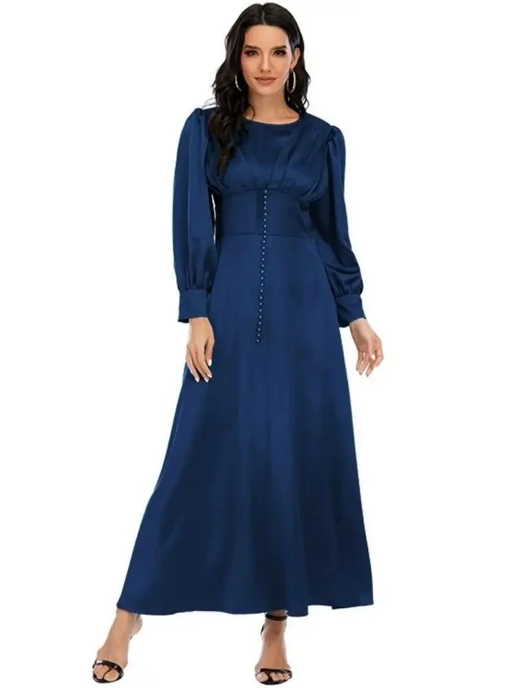 Saviig Ramadan Eid Satin Abaya for Modest Muslim Women