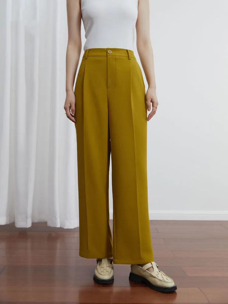 Saviig High Waist Black Suit Pants Cropped Office Lady Trouser