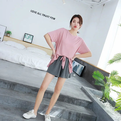 Saviig Modal Short Sleeve Pajama Set for Women, Loose Fit Home Loungewear