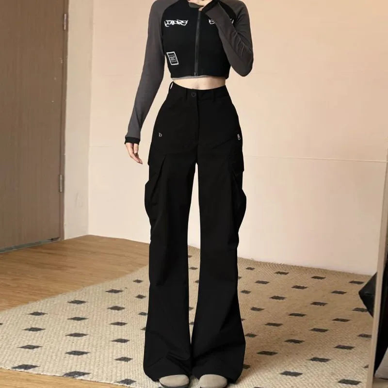 Saviig Summer Cargo Pants - High Waist Wide Leg Streetwear Trousers