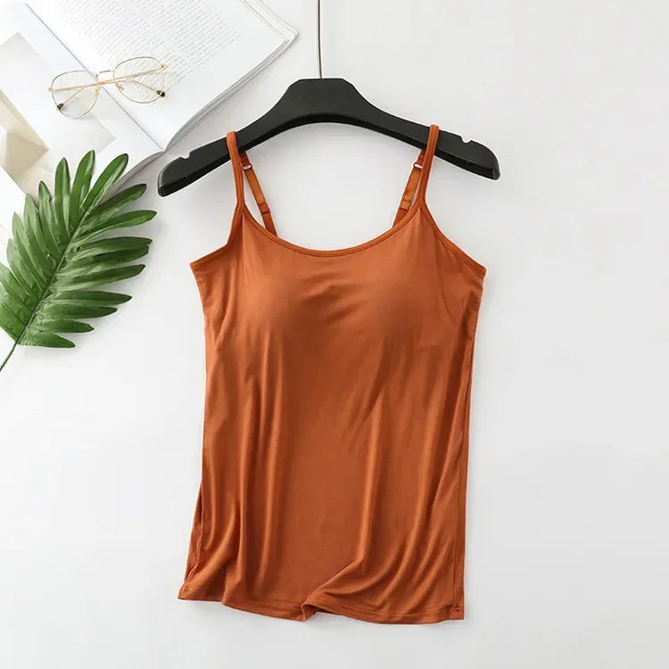 Saviig Seamless Padded Camisole Tank Top - Plus Size Slim Fit