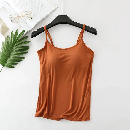 Saviig Seamless Padded Camisole Tank Top - Plus Size Slim Fit